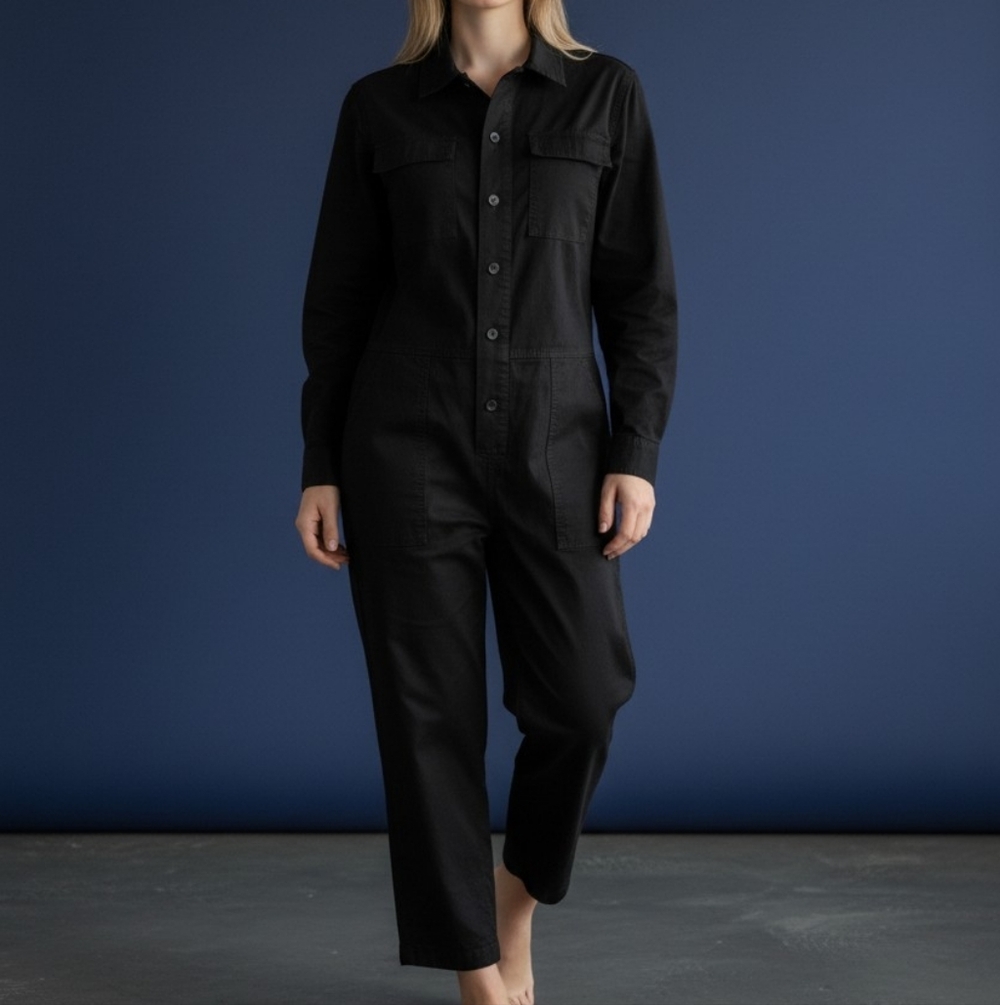 Everlane Black Utility Button-Front Jumpsuit - image 2